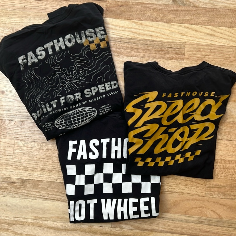Lot of three short sleeve fast house shirts